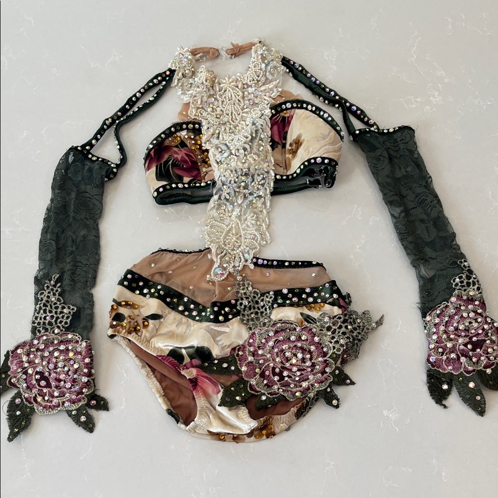 Floral Embellished Dance Costume